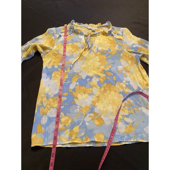 Counterparts Womens Multicolor Floral top Blouse Boho Sz S cottagecore Sheer - Picture 5 of 7